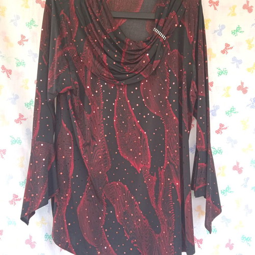 Evening blouse printed with metallic thread new, size 48-50