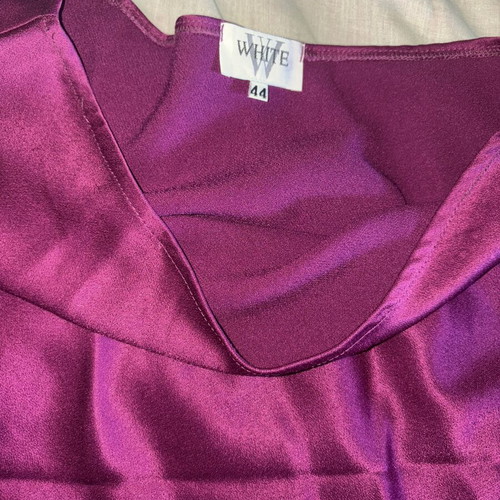 Satin skirt midi 2XL like new, white and purple shade