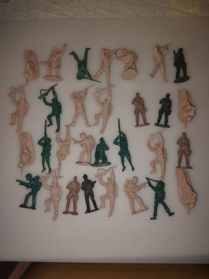 Plastic toy soldiers used, all together