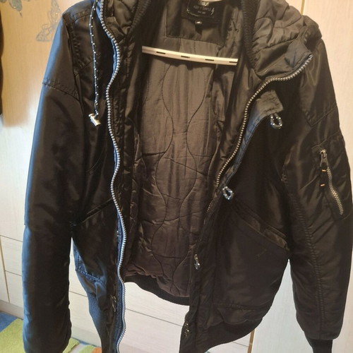 Emerson jacket used, black, missing buttons on pockets