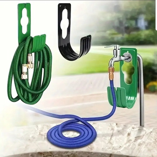 Plastic hose holder hook new in green and black