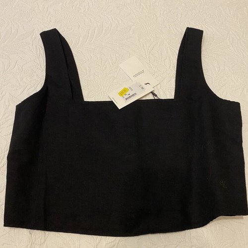 Calvin Klein linen crop top new, size S, black
