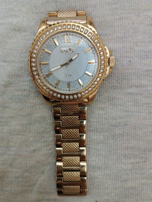 Oxette women's watch like new, gold metal bracelet with crystals