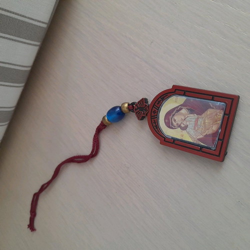 Set of 2 new religious amulets with images of Virgin Mary and Kosmas Aitolos