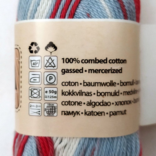 Ibiza multicolor cotton mercerized knitting yarn set of 12