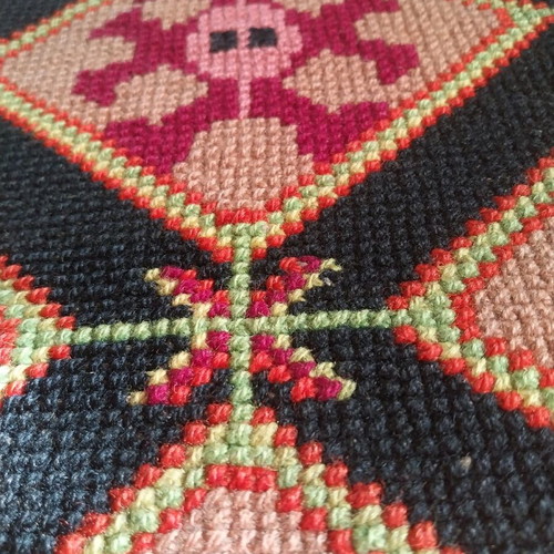 Embroidered antique sofa cover like new