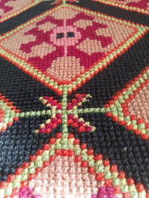 Embroidered antique sofa cover like new