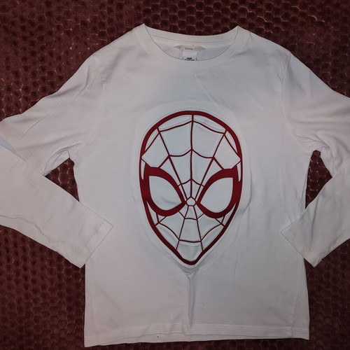 Mango Spiderman T-shirt like new, size 9 years, white