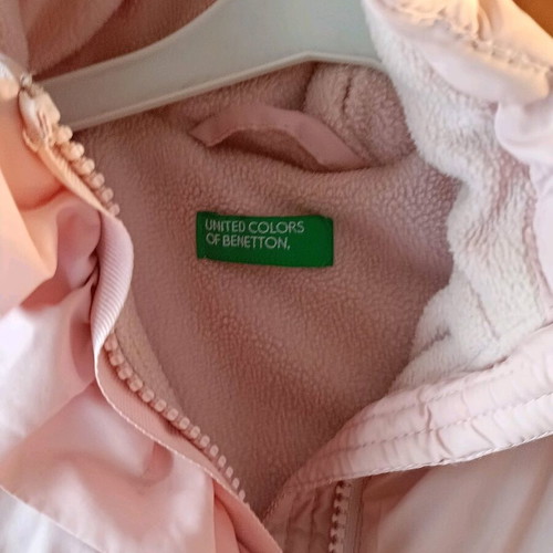 Benetton pink jacket with fleece lining, kids