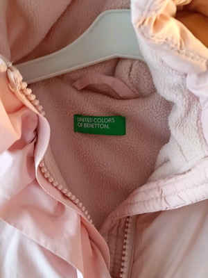 Benetton pink jacket with fleece lining, kids