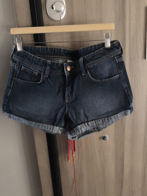 H&M denim shorts used, dark blue, size M