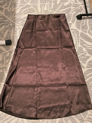 Satin midi skirt brown Trendyol new, with side zipper