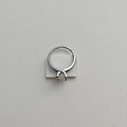 Ring Apefthon silver with clear solitaire crystal like new