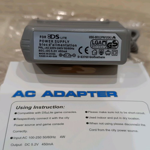 Charger for Nintendo DS Lite new in original box