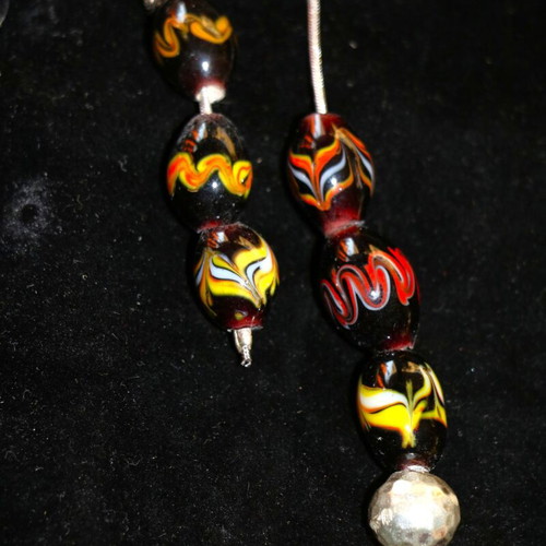 Begleri Murano crystal beads, sterling silver 925, handmade, INDICO JEWELLS