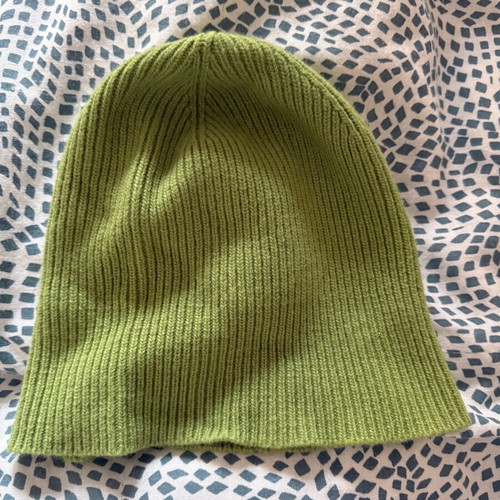 Knitted hat used, light green