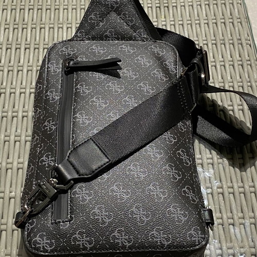 Guess Monogram Crossbody Bag, Limited Edition, dark grey