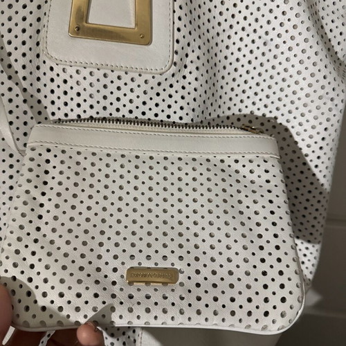 Emporio Armani leather shoulder bag like new, white