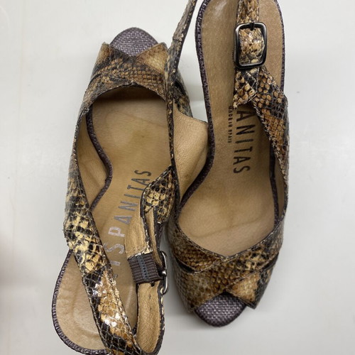 Hispanitas high-heeled sandals like new, beige and brown, size 38