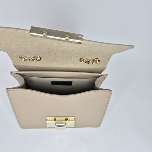 Furla Venere Mini Bag new, dark grey-beige leather crossbody