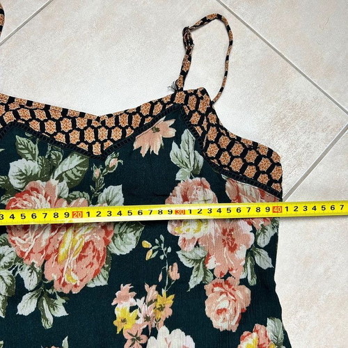 Xhilaration Floral Maxi Dress Lace Trim Boho Summer Size L Multicolor used