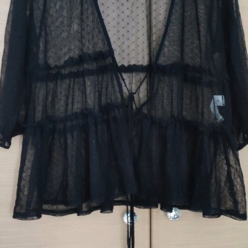 Zara Sheer Cardigan with Ruffles new, size S