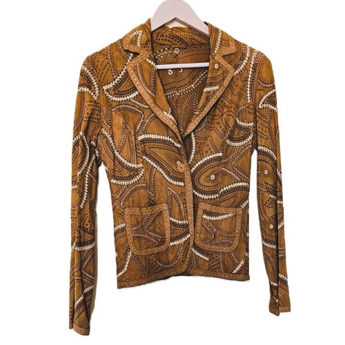 GIMO’S Lacy Suede Leather Jacket Tabac like new