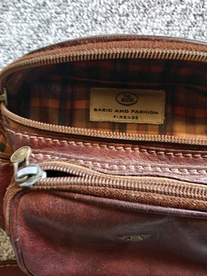 Leather waist bag brown worn
