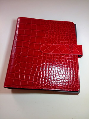 Vintage δερμάτινο organizer La Obra Croco Red 20×24cm καινούργιο