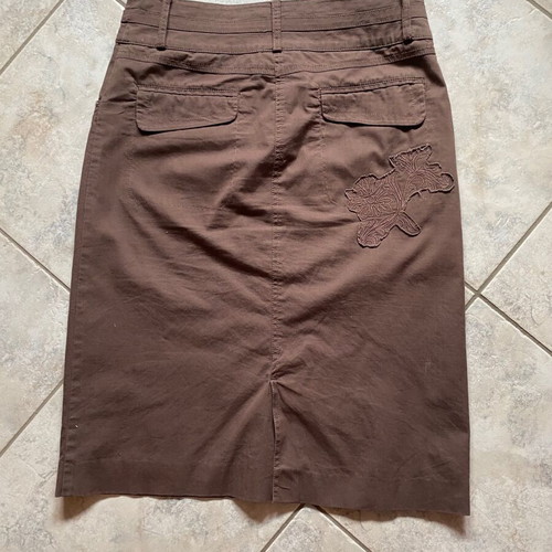 Midi skirt brown, like new, high-waisted, size M