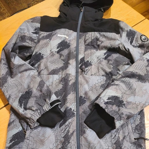 Emerson fleece jacket like new, intact, black and green, size L