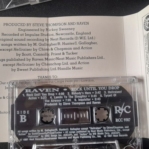 Raven Rock Until You Drop cassette tape like new, metal