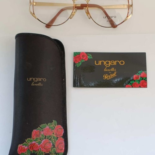 Emanuel Ungaro Persol Eyeglass Frame New Gold U589 135mm 57=18