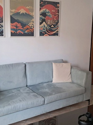 Σετ καναπέδες διθέσιος και τριθέσιος custom made, σαν καινούργιο, αδιάβροχο ύφασμα, minimal
