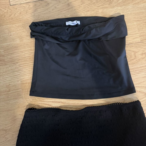 Shein black skirt and Terranova black top set