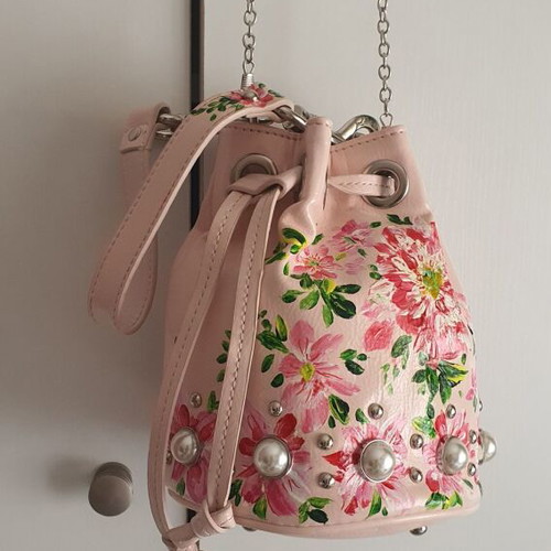 Steve Madden bag new, hand-painted, pink