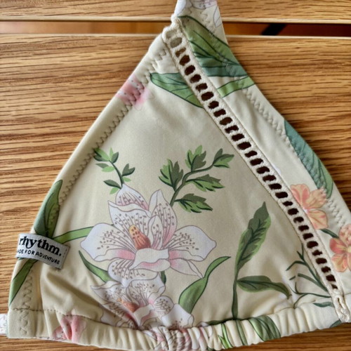 Rhythm floral triangle bikini top size S like new, multicolor