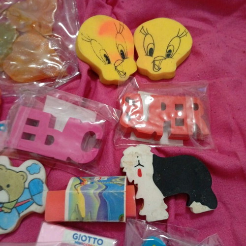 Vintage erasers collection used