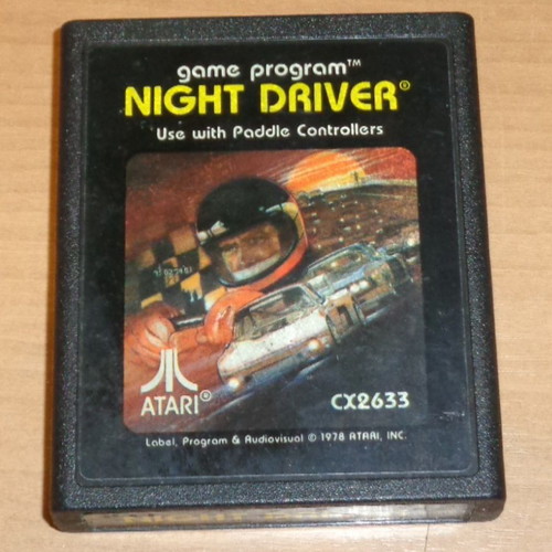 Atari 2600 Night Driver cartridge used, racing game