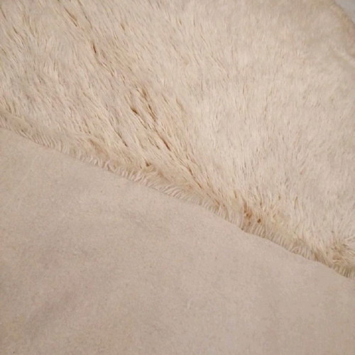 Handmade white flokati rug used, size 1.80x2.20