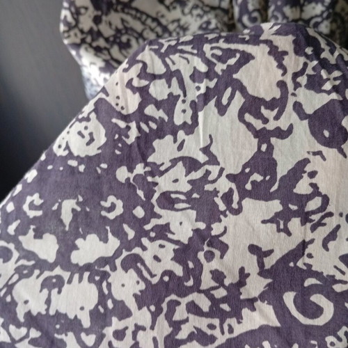 Cotton women's dress new, white and purple, size L