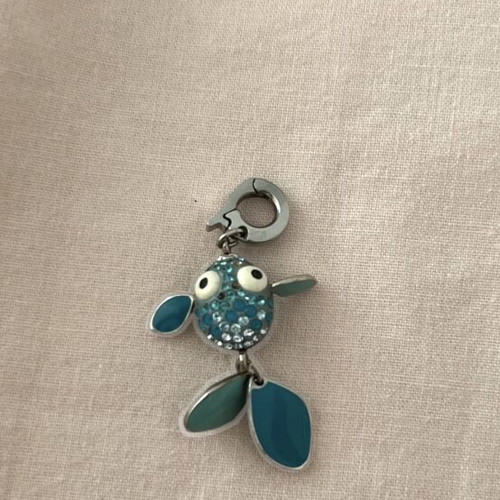 Swarovski fish pendant used, blue for necklace or bracelet