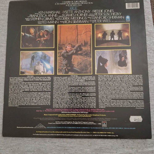 Krull soundtrack vinyl used, cover VG-