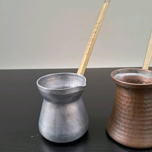 Old coffee brikia set of 3, like new, one authentic Loumidis