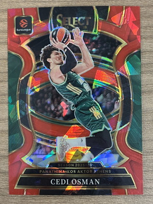 2025-26 Panini Select Euroleague Basketball Cedi Osman Red Ice card like new