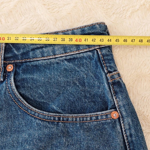 Weekday high-waisted women's denim shorts, blue, XL-XXL