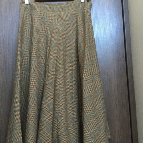 Zara midi pleated check skirt like new, beige and brown