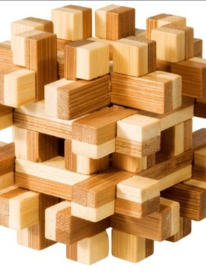 Fridolin IQ puzzle Magic blocks bamboo 3D puzzle