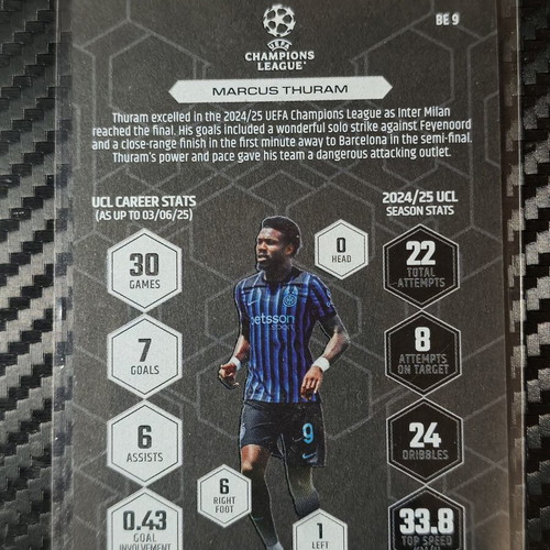 Marcus Thuram Black Edge Edition trading card, Topps 2025-26