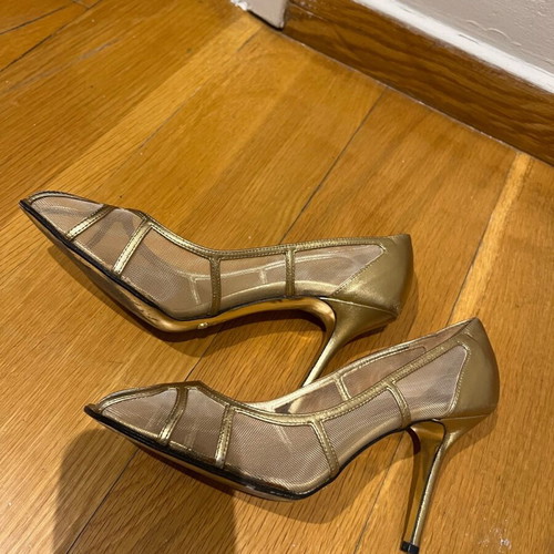 Dolce & Gabbana peep toe gold heels like new, size 39
